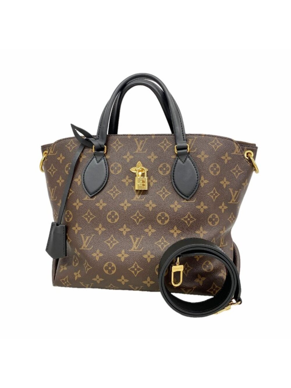 Louis Vuitton Handbag Monogram Flower Zipped Tote PM Brown 2-Way